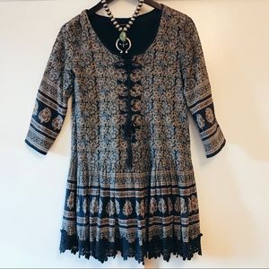 Cotton Lace Up Mini Dress